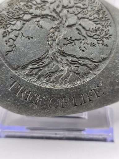 laser engraved river rock tree of life