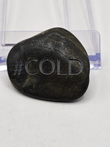 laser engraved river rock cold